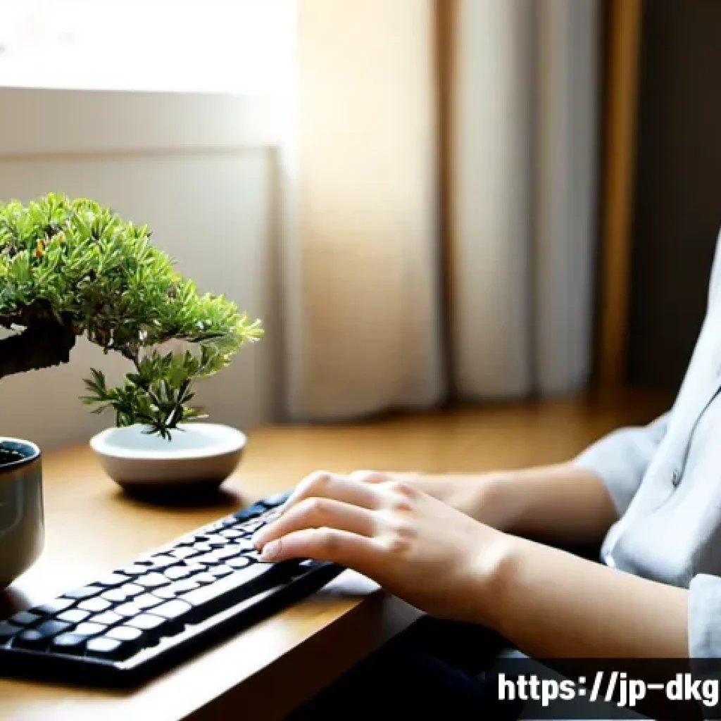 디지털 슬로우 라이프를 위한 최적의 도구 - Photorealistic serene Japanese apartment workspace for digital slow living, a young adult in modest ...